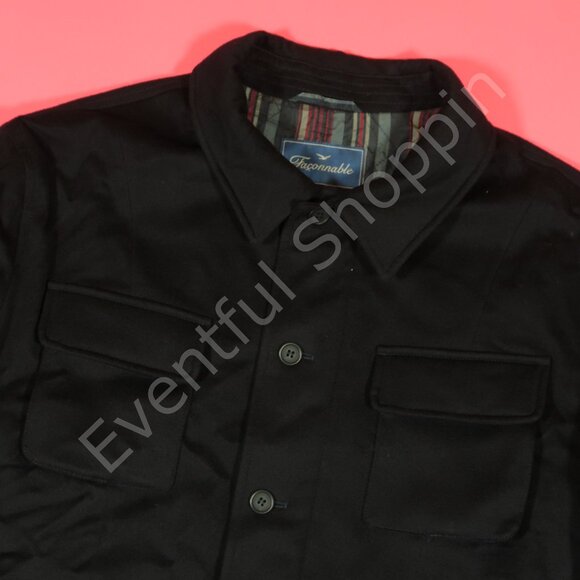 Faconnable Other - Faconnable Jacket Mens 2XL Blue Chore Coat Wool Button Down Navy